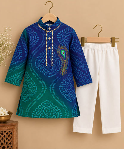 Boy Raas and Rang Kurta Set - Green