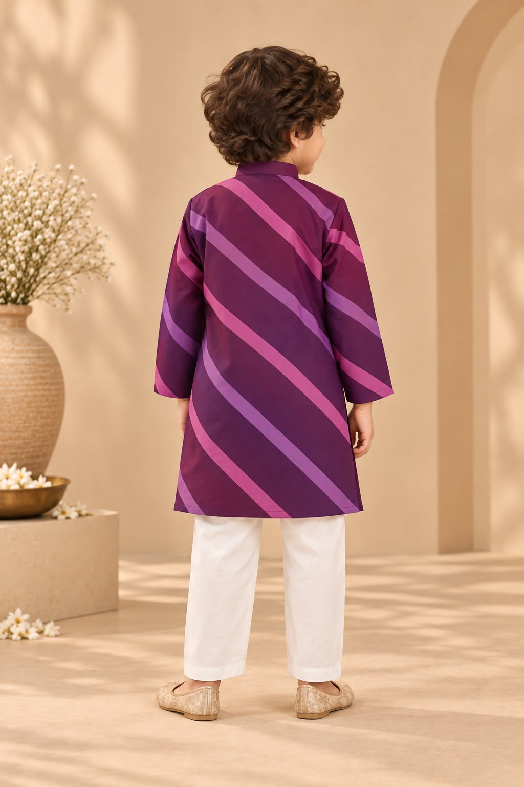 Boy Raas and Rang Kurta Set - Purple