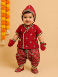 Baby Gottapatti Patola Jamna Set -Red