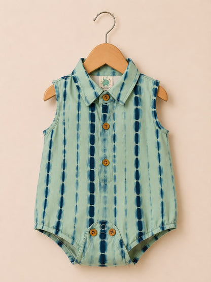 Baby Tie and Dye Romper - Sea Blue
