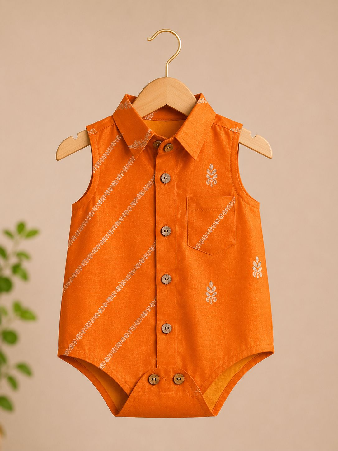 Baby Rajkumar Romper - Orange