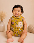 Baby My First Rakhi Romper -Mustard Yellow