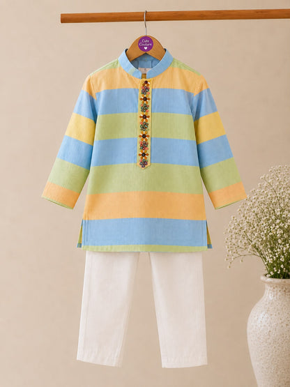 Boy Gulbahar Kurta Set - Blue