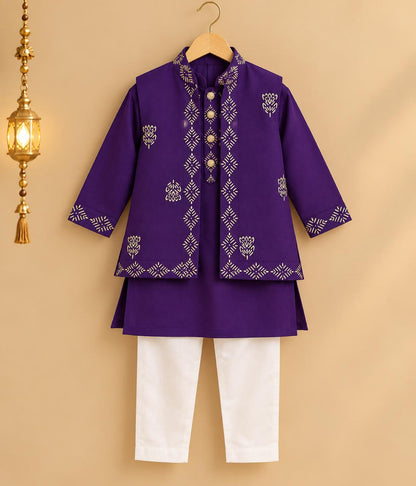 Boy Sitaara 3Pc Bundy Set-Purple