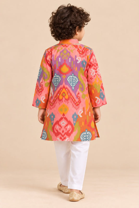 Boy Mithaas Kurta Set - Peach