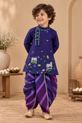 Boy Raas and Rang Dhoti Kurta Set- Purple