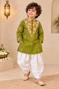 Boy Sitaara Kurta Set -Green