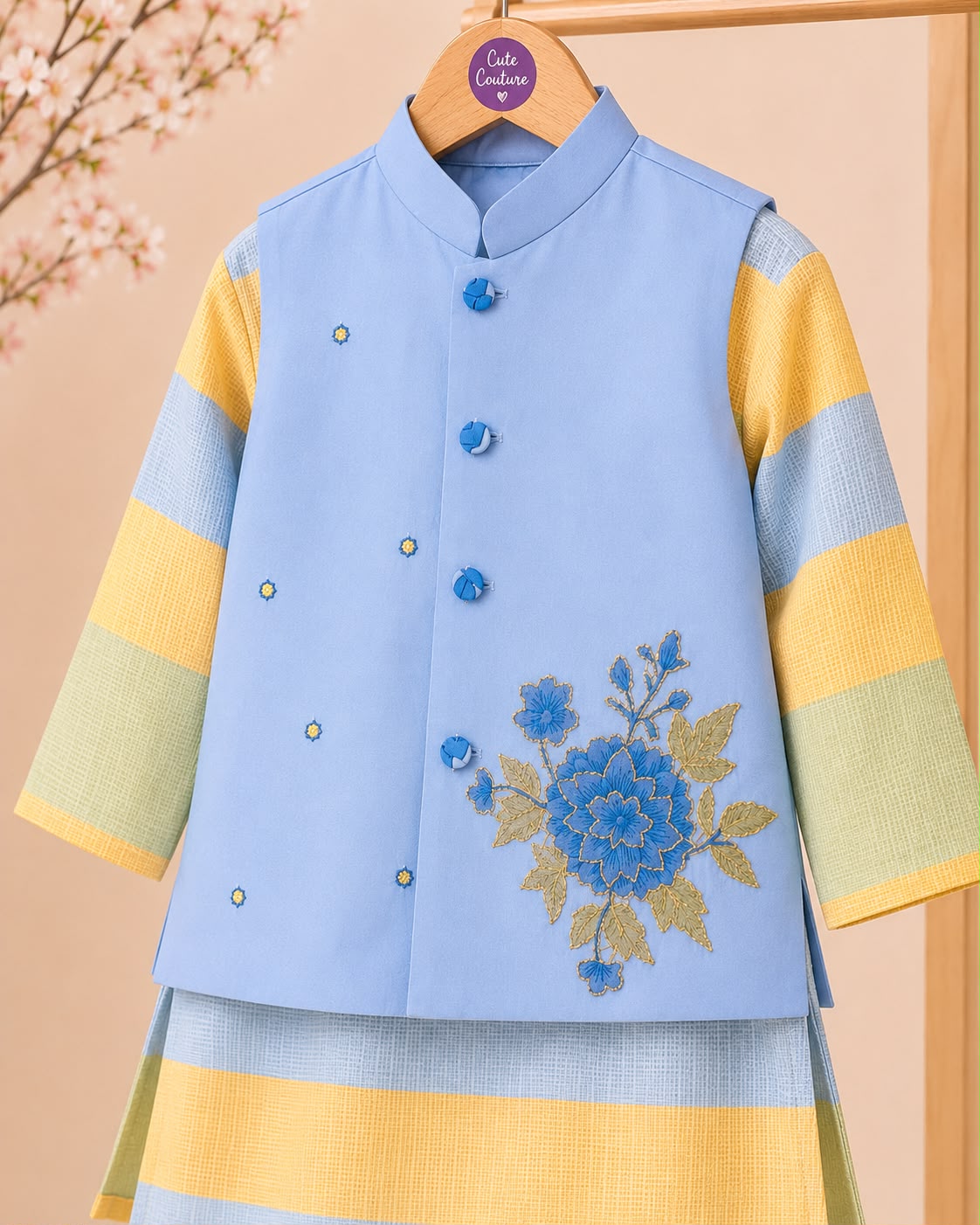 Boy Bahar Kurta Set-Blue