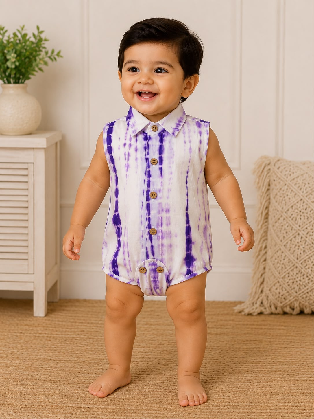 Baby Tie and Dye Romper - Purple