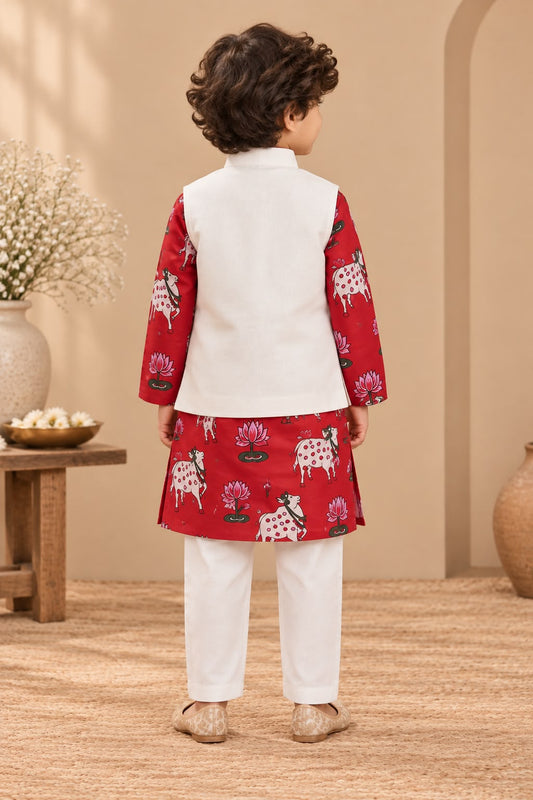 Boy Rang and Raas 3Pc Bundy Set-Red