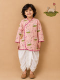 Pichwai Angarkha Kurta Dhoti Set -Pink