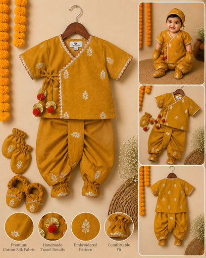 Baby Boy Banarsi Jamna Set -Orange