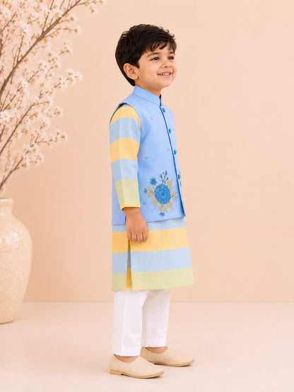 Boy Bahar Kurta Set-Blue