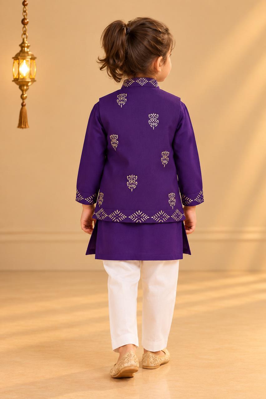 Boy Sitaara 3Pc Bundy Set-Purple