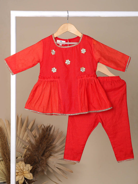 Girls Suit Set-Red