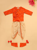 Baby Boy  Bhandej Jamna Set - Orange