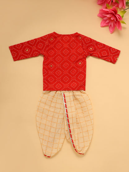 Baby Boy  Bhandej Jamna Set - Red