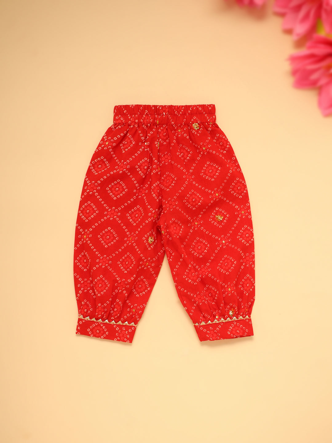 Baby Girl Bhandej Jamna Set - Red