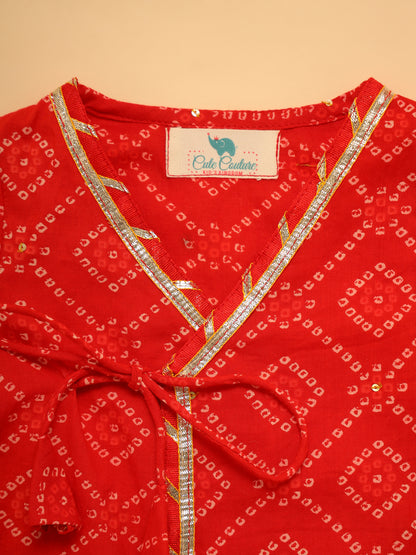 Baby Boy  Bhandej Jamna Set - Red