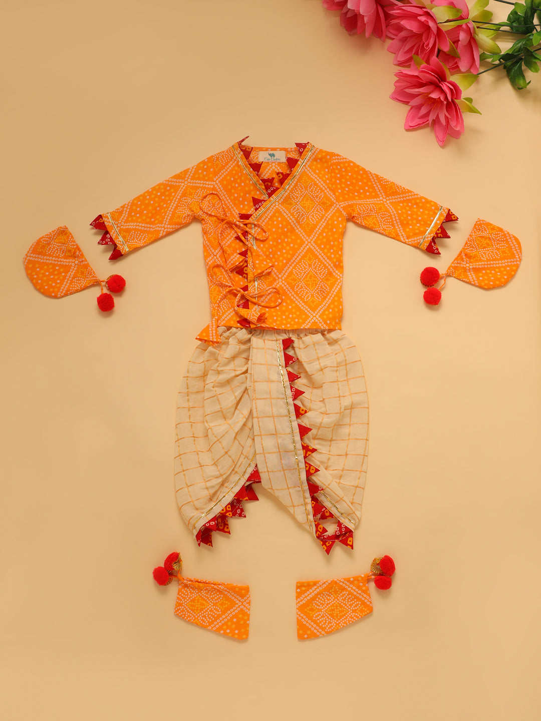 Baby Boy Bhandej Jamna Set - Yellow