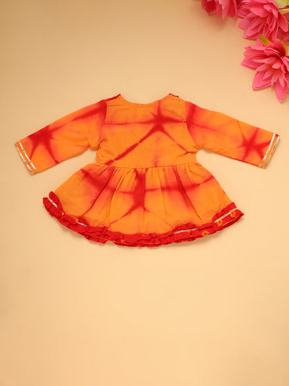 Baby Girl Tye DyeJamna Set -Peach