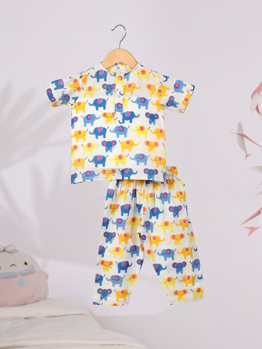 Elephant Print Multi Coloured Nightwear