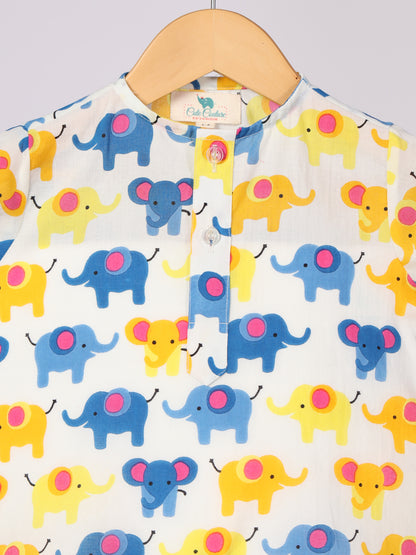 Elephant Print Multi Coloured Nightwear