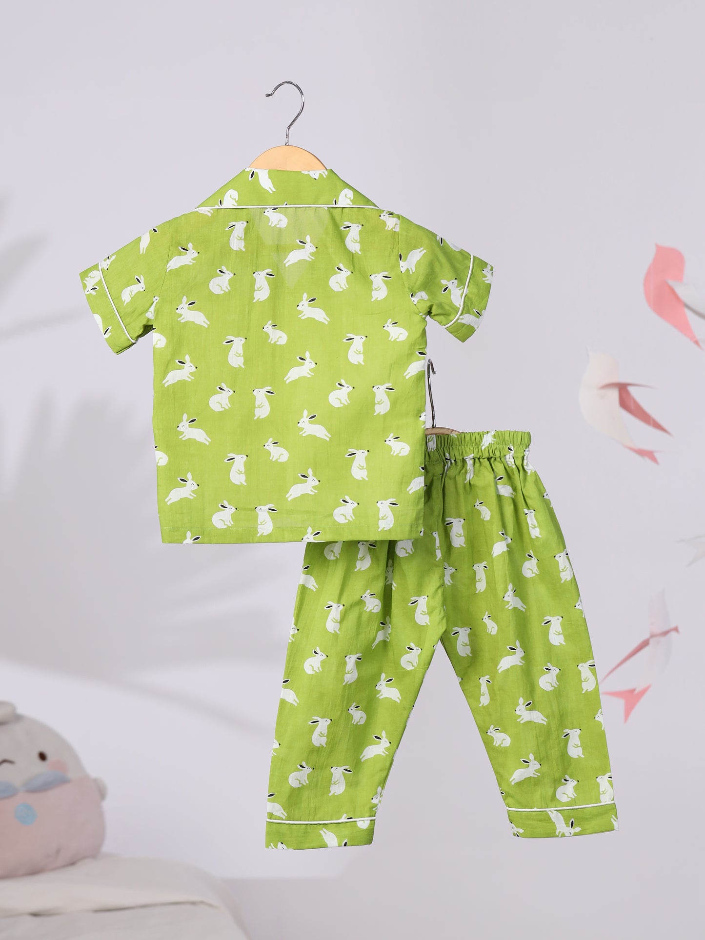 Green Rabbit Print Nightwear