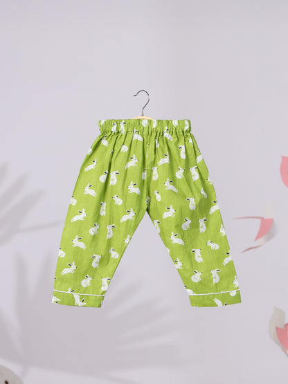 Green Rabbit Print Nightwear