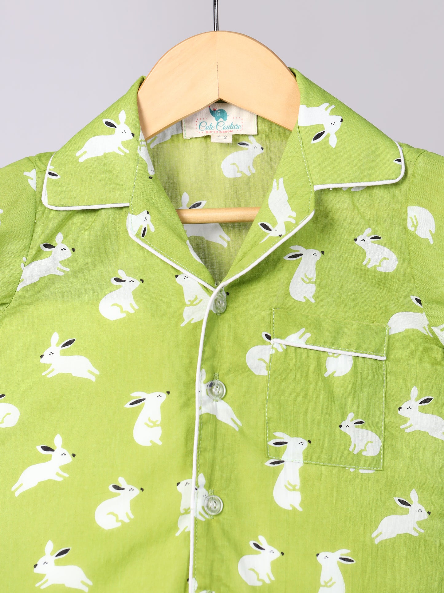 Green Rabbit Print Nightwear