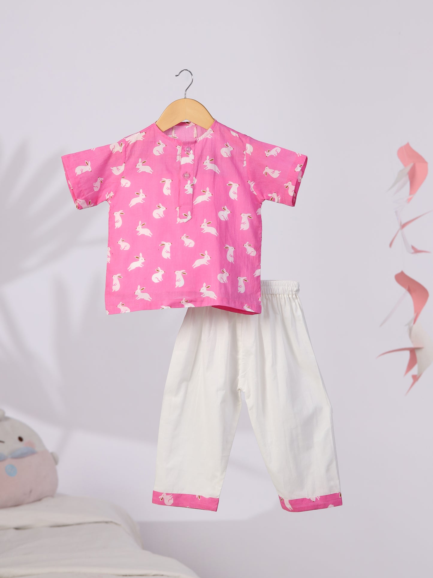 Pink Rabbit Print Nightwear