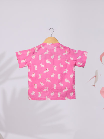 Pink Rabbit Print Nightwear