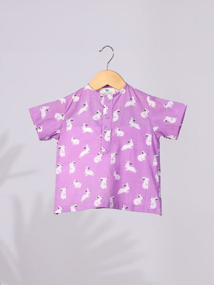 Lilac Rabbit Print Nightwear