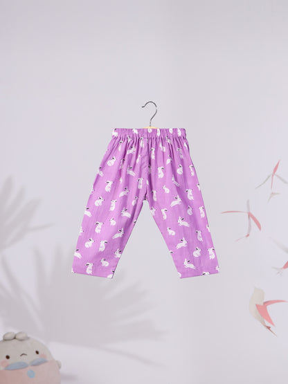 Lilac Rabbit Print Nightwear