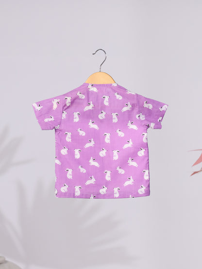 Lilac Rabbit Print Nightwear