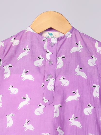 Lilac Rabbit Print Nightwear