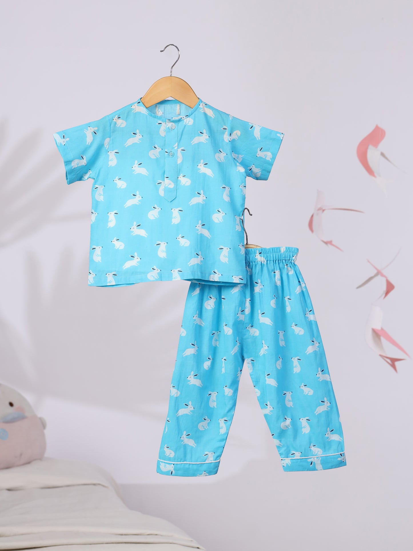 Turquoise Rabbit Print Nightwear