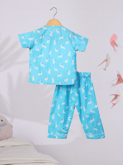 Turquoise Rabbit Print Nightwear