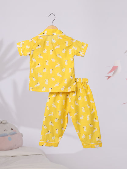 Yellow Rabbit Print Nightwear