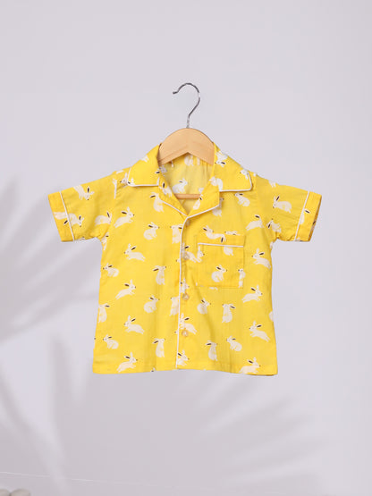 Yellow Rabbit Print Nightwear