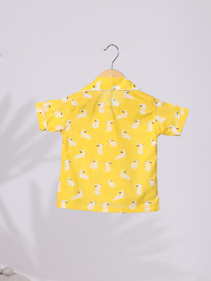 Yellow Rabbit Print Nightwear