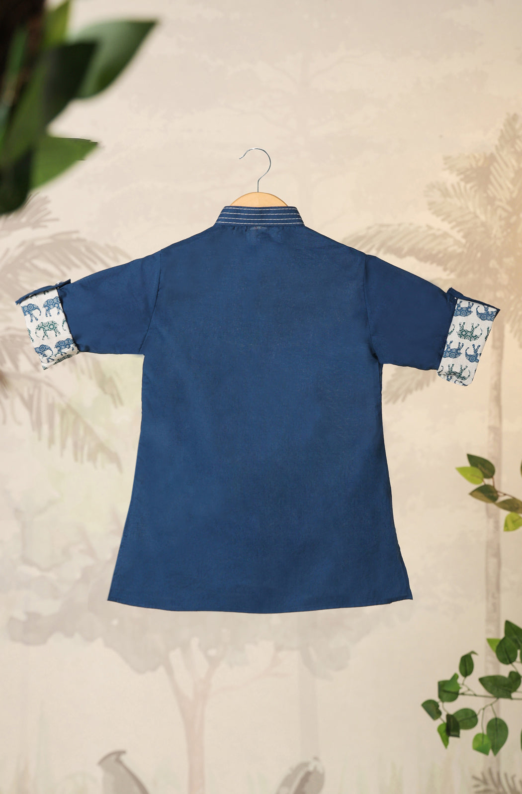 Boy Elephant Kurta Set - Blue