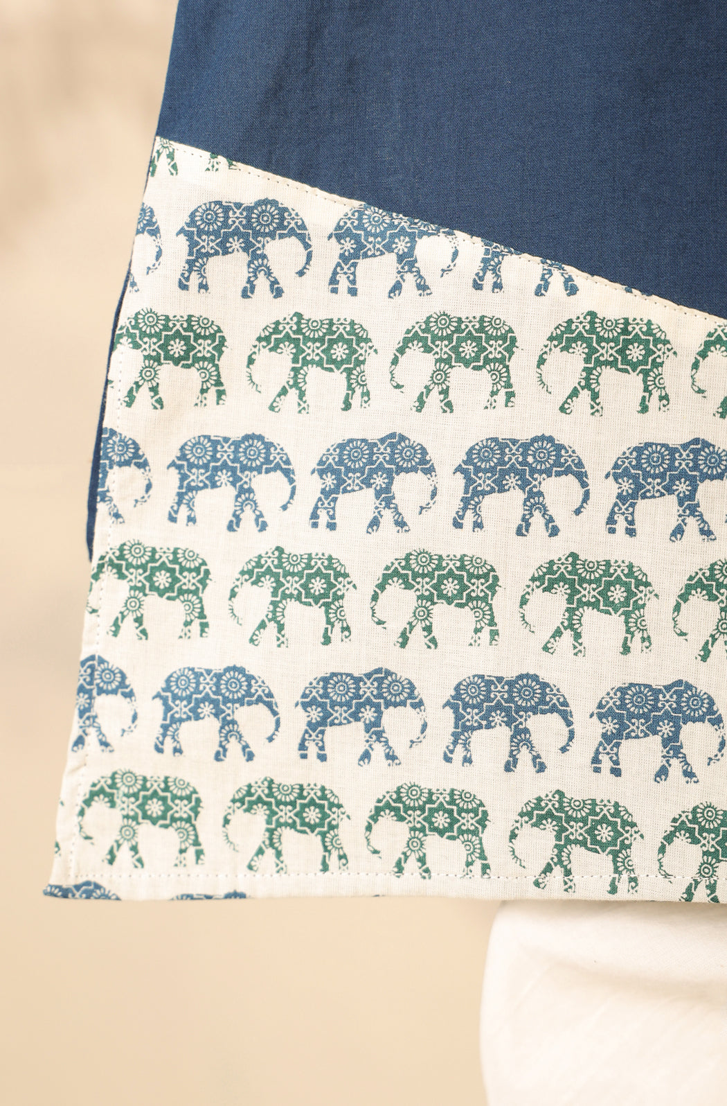 Boy Elephant Kurta Set - Blue