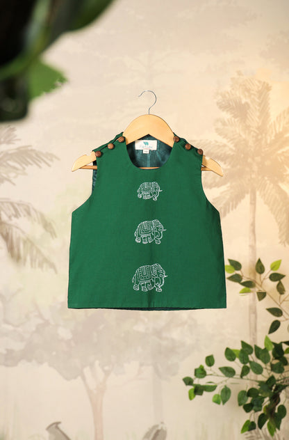 Boy Elephant 3 Pc Bundi Set - Green