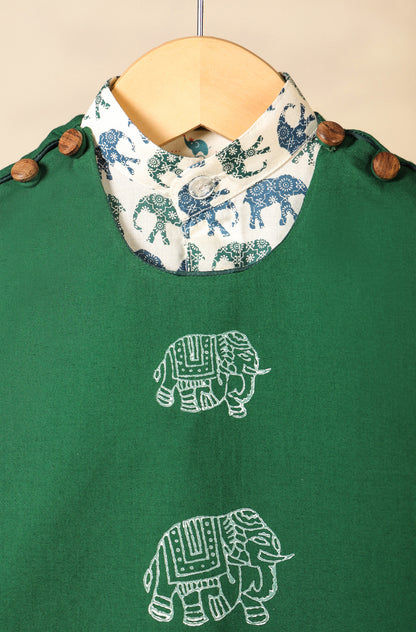 Boy Elephant 3 Pc Bundi Set - Green