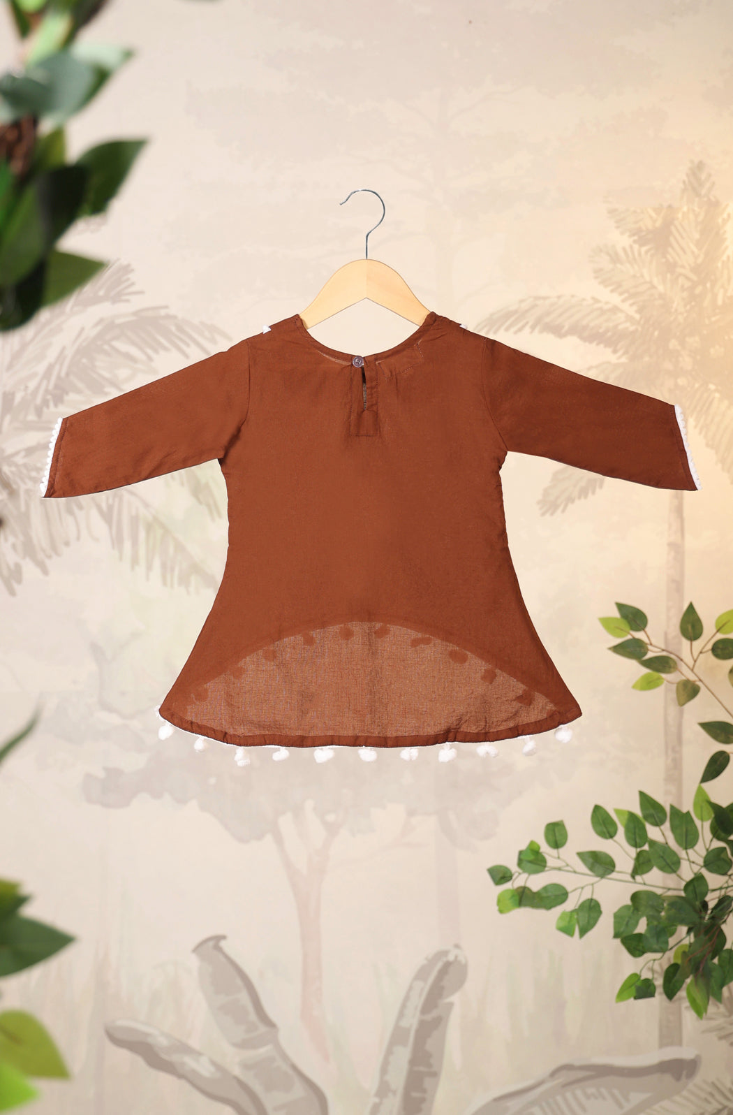 Girls Elephant Top Set - Brown