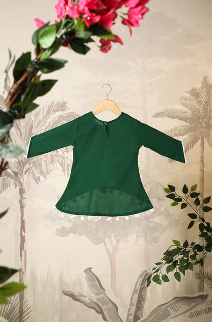 Girls Elephant Top Set - Green