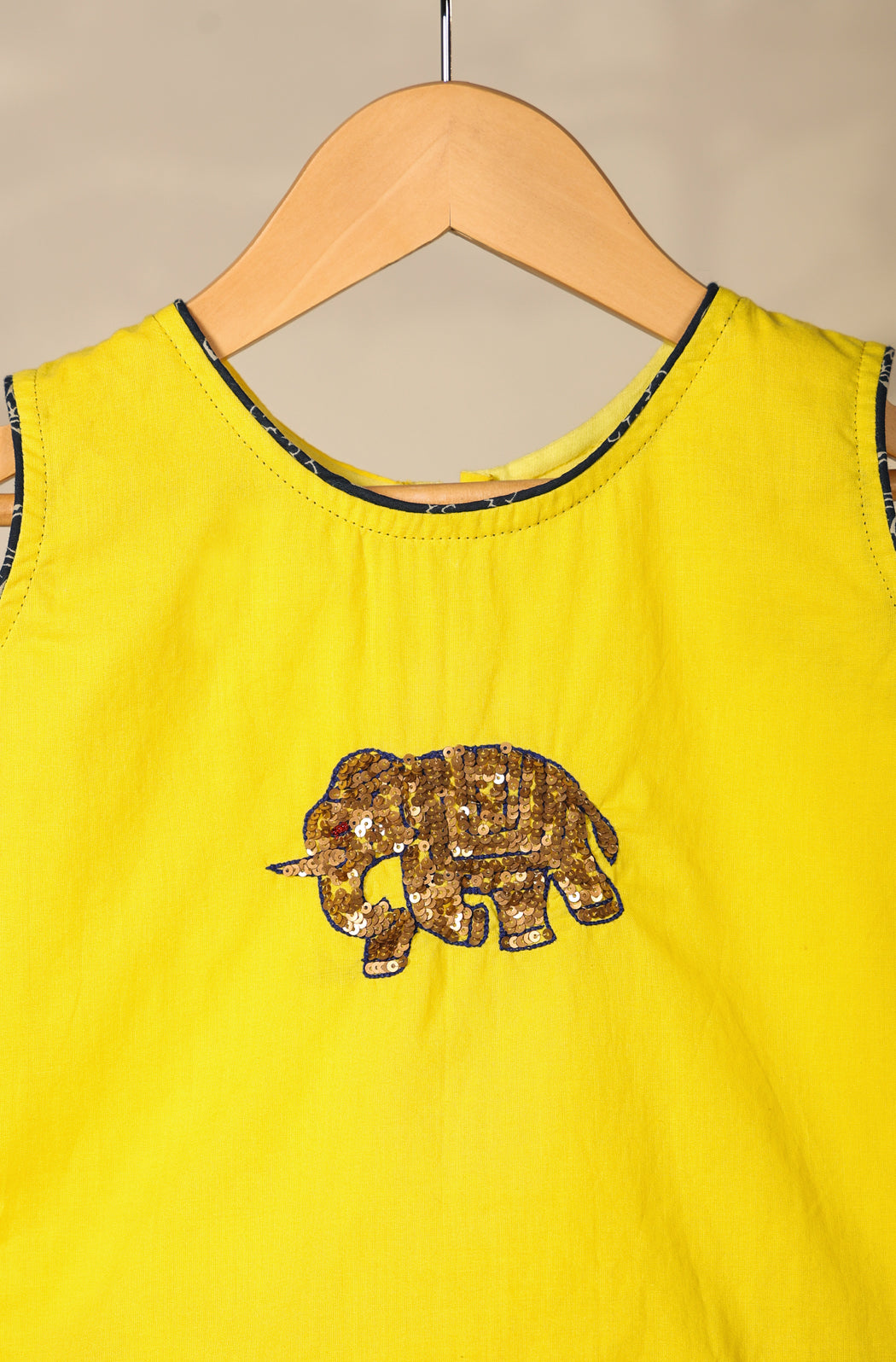 Girl Elephant Skirt Top Set - Yellow