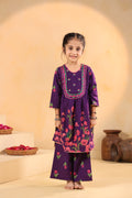 Girl Genda Phool Print Kurta Set - Purple