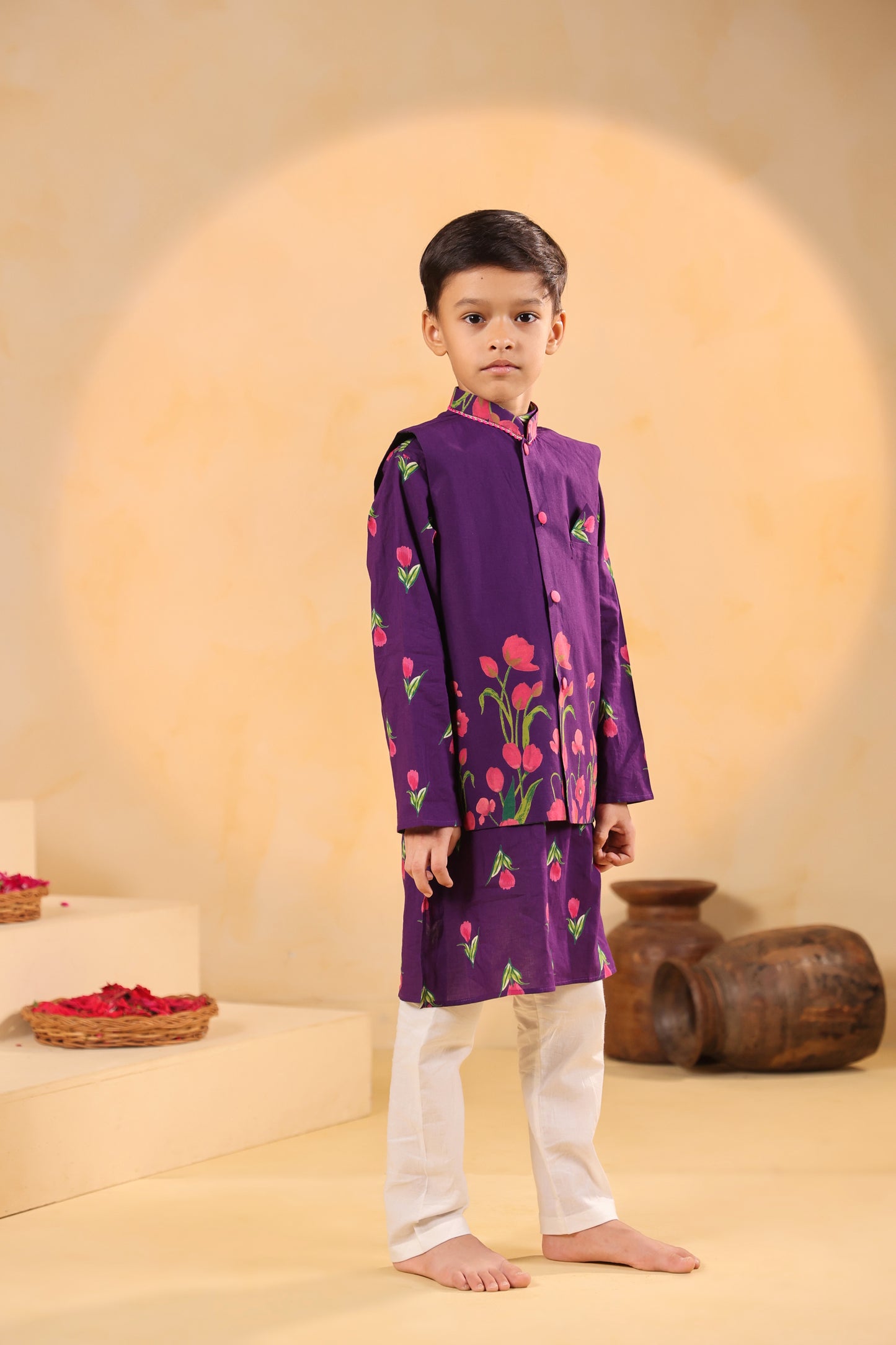 Boy Genda Phool Bundy Set -Purple
